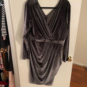 Grey Velvet Dress- Size XXL